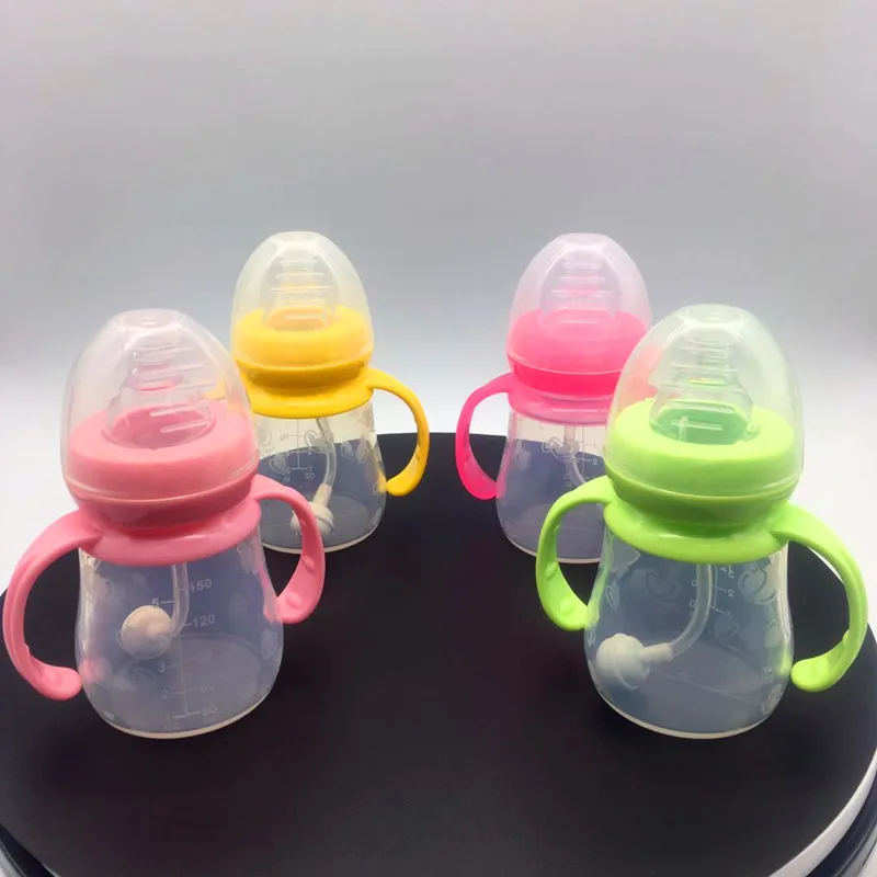

SOURCE Newborn Infant Silica Gel Wide Aperture Glue Feeding Bottle All Soft Anti-Colic Drop-resistant Faux Breast Milk Silicone