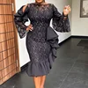 Elohor Vintage Lace Long Sleeve Bodycon Dress