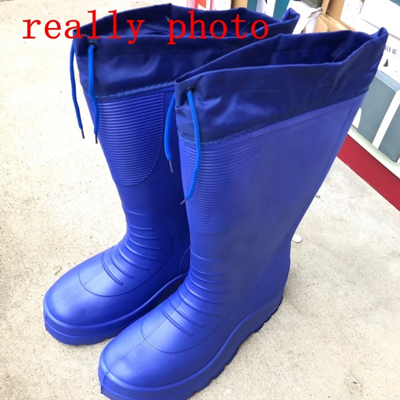 Shoes Men Winter Long Waterproof Snow Boots Rubber Rianboots Plus Velvet Warm EVA Rain Boots Lightweight Non-slip Shoes winter snow boots men boots EXCARGO