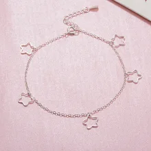 Южно-Корейские украшения двойной Слои ретро-браслет на ногу серебристо-покрытый слоем металла ножной браслет с рисунком пятиконечной звезды Taobao Лидер продаж напрямую от производителя