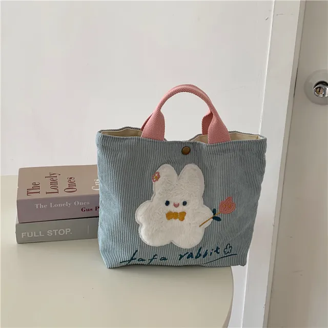 Cute Corduroy Tote Lunch Bag, Floral Print Mommy Bag, Women's Casual  Handbag & Shoulder Bag For Work, Office, Travel - Temu Mexico