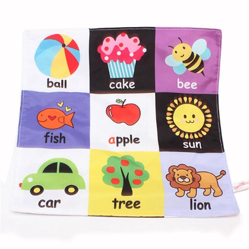 Мягкая тканевая книга, Мультяшные Детские Обучающие животные, фруктовые транспортные средства, познавательные игрушки для мытья воды, погремушки, игрушки для младенцев, Ранние обучающие книги
