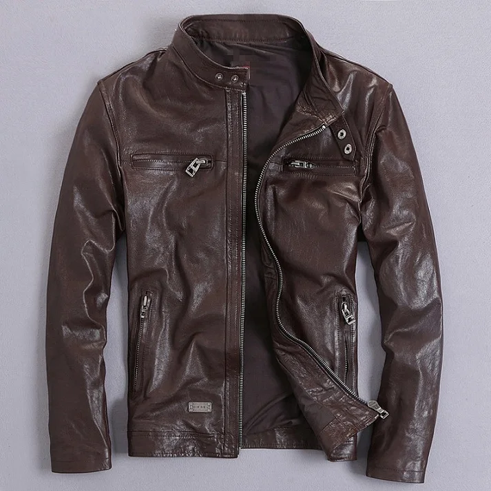 Распродажа. Качественные винтажные мужские кожаные куртки, мужские Куртки из натуральной кожи, классические мотоциклетные байкерские куртки. Повседневные