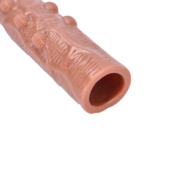 18Cm Realistic Penis Extender Sleeve Reusable Condom Massager Penis Enlargement Condom Delay Ejaculation Intimate Goods 4