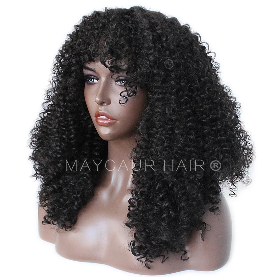 Maycaur Hair 18-24 Inch Bouncy Afro Curly Wigs Heat Resistant Synthetic Wigs For Black Women (3)