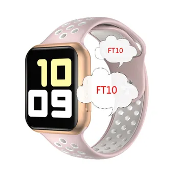

FT10 Pink Music Control Brightness Adjustment 1.4Inch Women 13 Languages Blood Pressure Heart Rate Message Running Smart Watch
