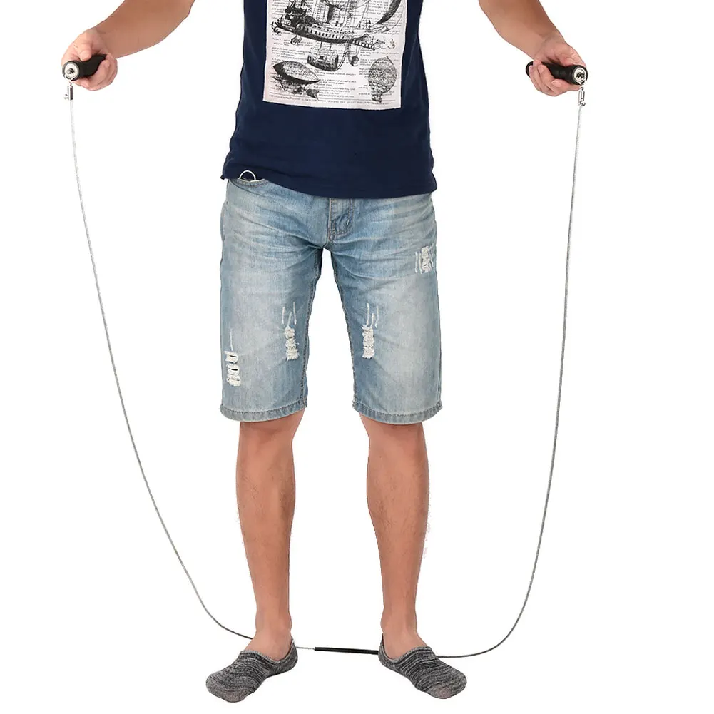 Jump Rope Steel Wire Double Ring Sports Gym Adjustable Speed Rope Skipping