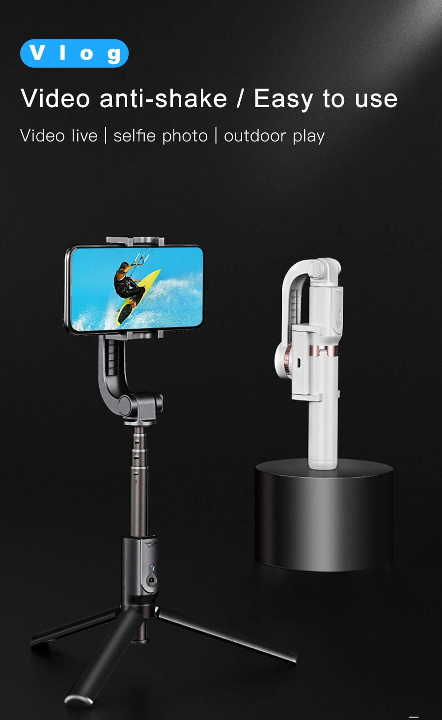 Handheld Gimbal Stabilizer 3 in 1 Selfie Stick Phone For iPhone 11 pro Max 7 8 Plus X XS MAX For Samsung Galaxy Action-2