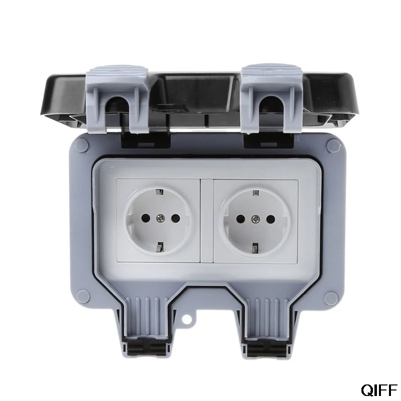Drop Ship&Wholesale Outdoor Wall Switch Socket IP66 Weather&Dust Proof Power Outlet EU Standard August 5