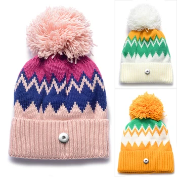 

4 Colors Winter Snap knitted hat Fits 18mm GingerSnaps Jewelry NN-702