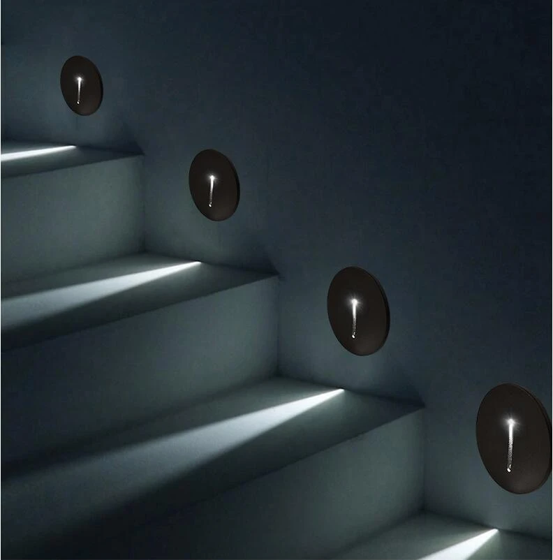 Luz Led empotrada para escaleras, lámpara de pared de esquina para interiores, 3W, 1 AC85 265V|Lámparas LED de pared de interior| - AliExpress