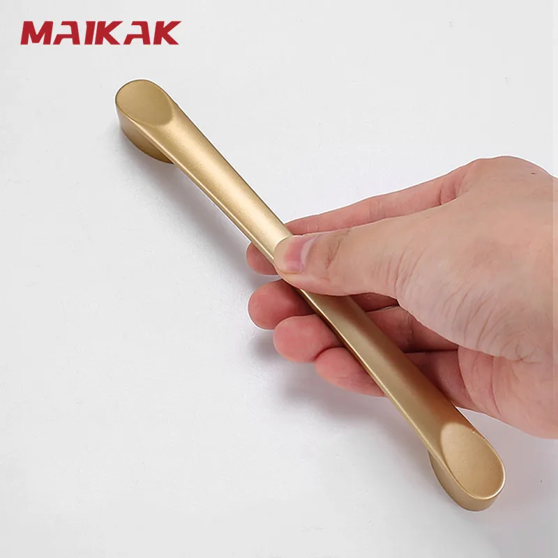 European Style Matte Gold Cabinet Handles Solid Aluminum Alloy Kitchen Cupboard Pulls Drawer Knobs Furniture Handle Hardware