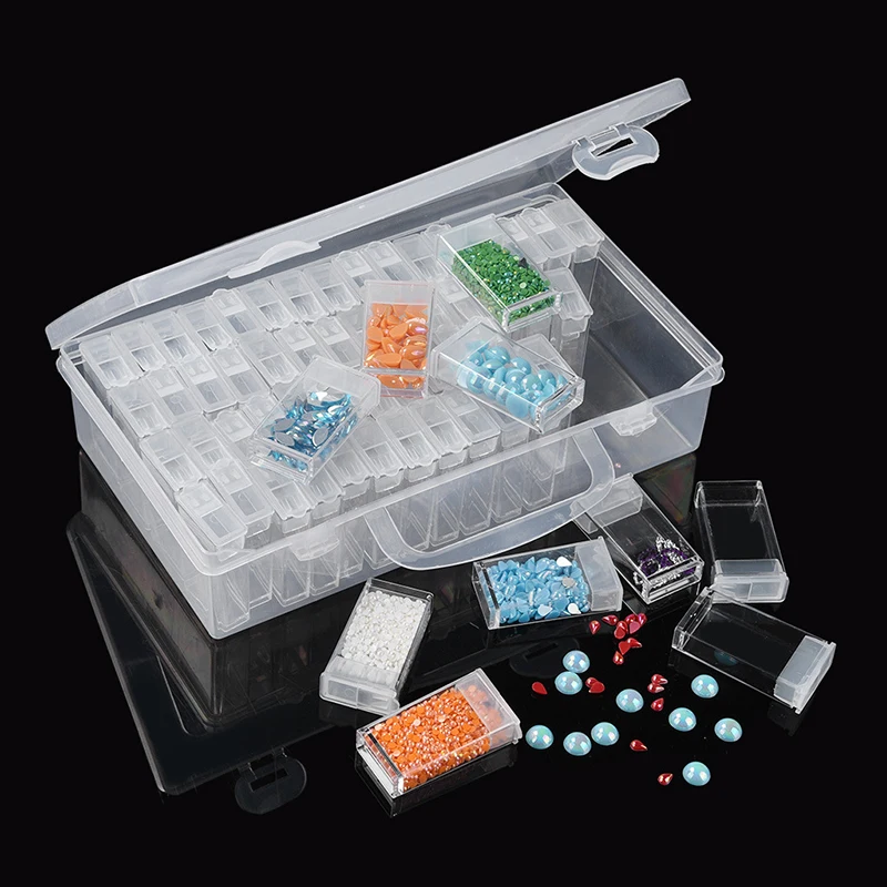 

64Grids Clear Plastic Diamond Storage Box DIY Diamond Painting Drill Case Organizer for DIY Diamond Painting Tool C1184 f