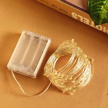

Led Strings light 5M 10M 100led Copper Wire 3XAA Battery Operated Christmas Wedding Party Decoration LED String Fairy Lights