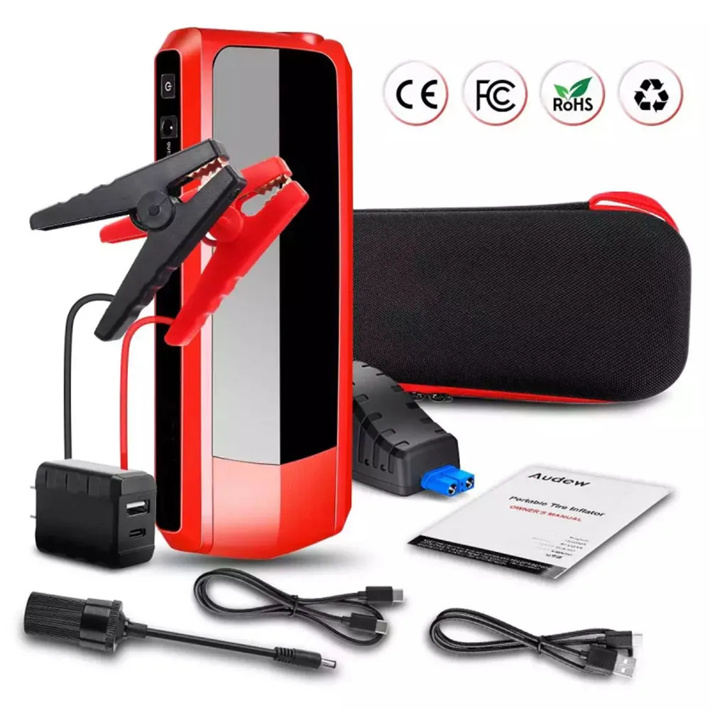 

2000A Car Jump Starter 20000mAh LCD Display Battery Charger Booster QC3.0 Portable Power Bank Kit Emergency Starting Device