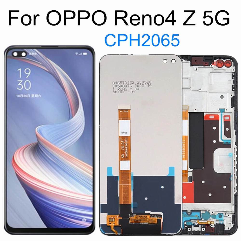 

6.57" For OPPO Reno4 Z 5G CPH2065 LCD Display Touch Screen Digitizer Assembly Replacement For Reno 4Z Reno4Z LCD Display