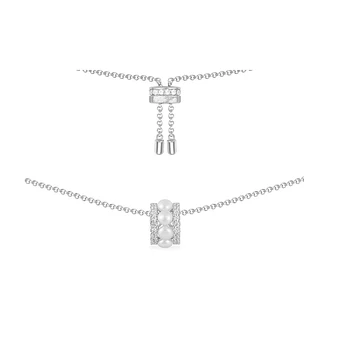 

Freshwater Pearl Zircon Collar Necklace 925 Sterling Silver Micro Zircon Stone Adjustable Chain Women Wedding Party Jewelry