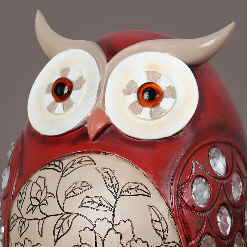Lucky Retro Owl Family Modern Ornament Living Room Desk Decoration Ceramic Material Art Good Luck C