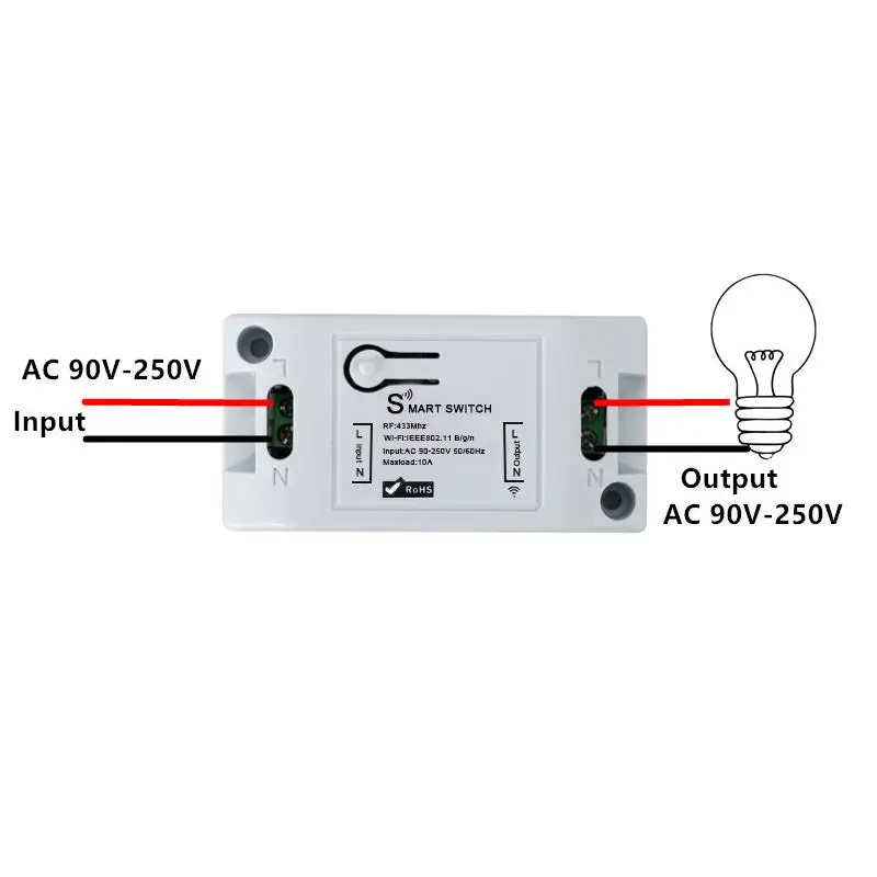 QIACHIP Tuya 스마트 라이프 App 스위치 라이트 Wifi + RF 무선 원격 제어 스위치 1 2 3 갱 벽 패널 버튼 수신기 led 램프