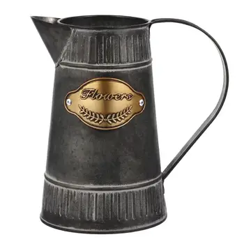 

1 Pc Flowers Container Vintage Iron Antique Decorative Flowerpot Planter Plant Pitcher Flower Vase For Garden Home