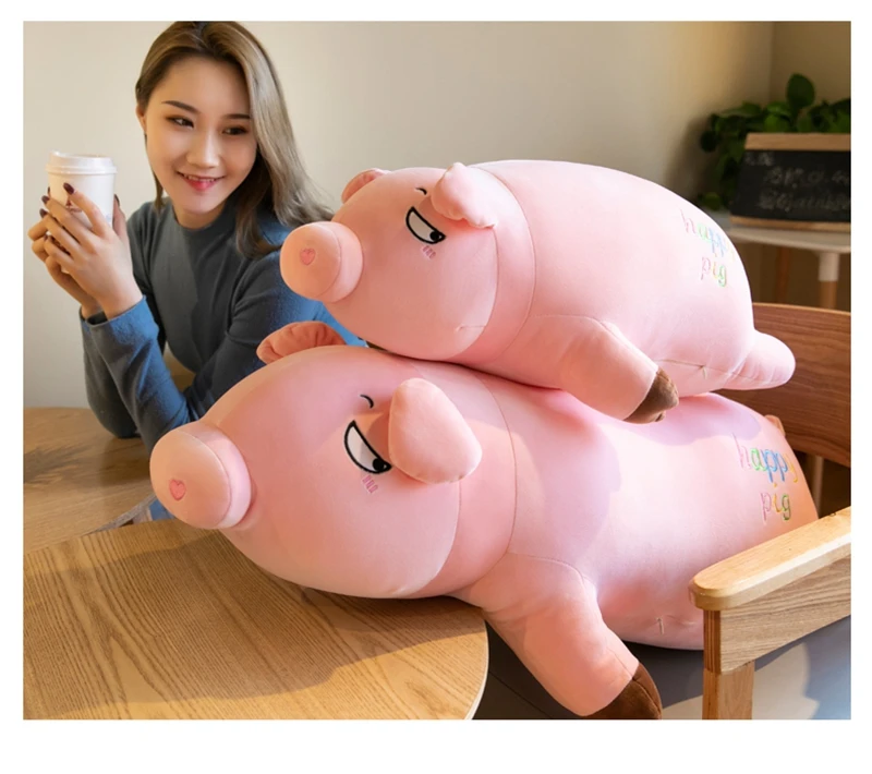 cute lying pig plush toy giant fat piggy doll super soft sleeping pillow for girl birthday gift decoration 43inch 110cm DY50865 (21)