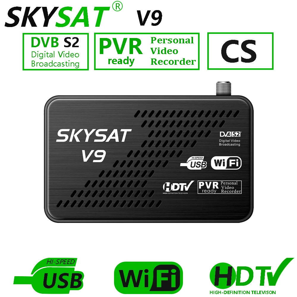 SKYSAT V9 CCCams сервер hd Newcamd DVB S2 спутниковый ресивер Поддержка WiFi 3G Youtube PVR PowerVu Biss