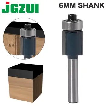 

1pc 6mm Shank Trim Router Bit with Bearing for Wood Template Pattern Bit Tungsten Carbide Milling Cutter for Wood
