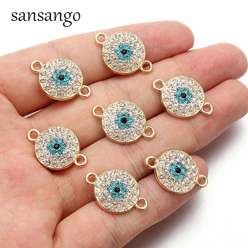 

10pcs/lot Round Crystal Geometry Charms Earrings Connectors For DIY Earrings Jewelry Making Finding Accessories