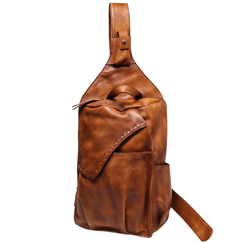 Винтажная сумка из натуральной кожи мужская bolsas слинг нагрудная для мужчин через