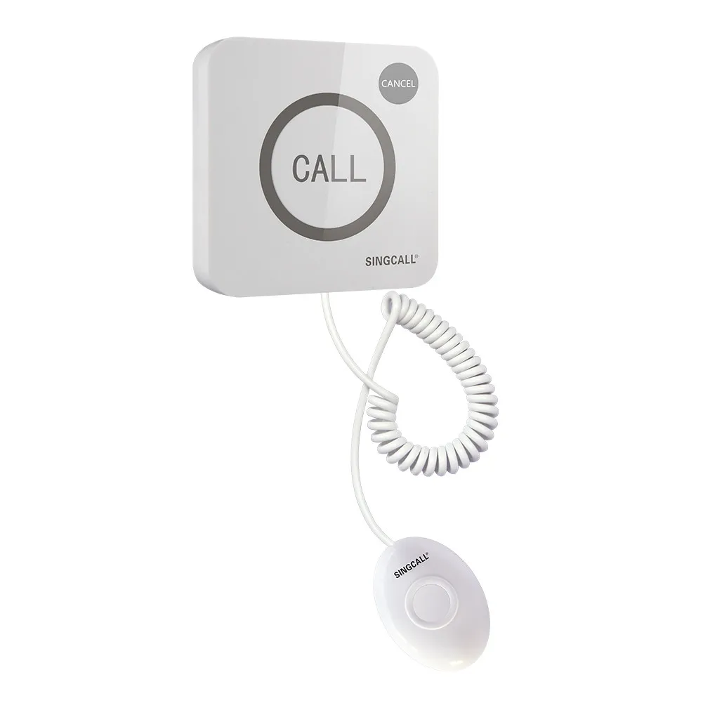 SINGCALL Wireless Calling System, Big Touchable Two Keys, Waterproof Pager, Call and Cancel Keys, APE520C with Hand Shank