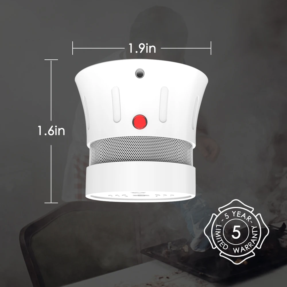 CPVan FSD001 2pcs/Lot Mini Smoke Detector Smoke Sensor CE Certified Smoke Alarm Sensor 5 Year Battery Life rookmelder Fire Alarm