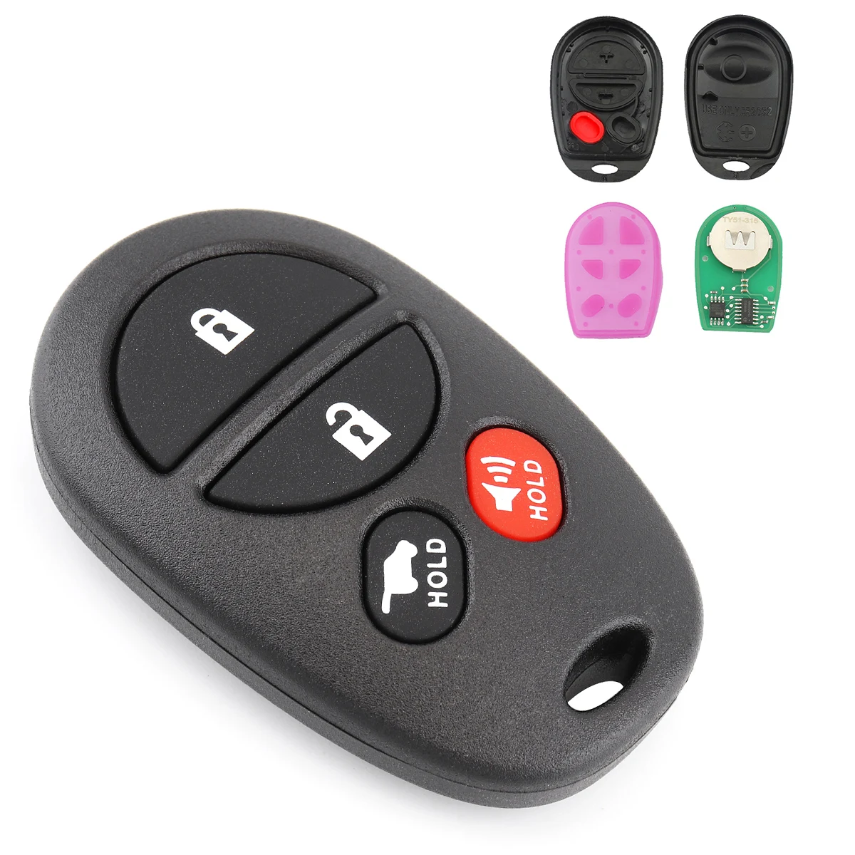 2 Remote Shell Case Cover For 2004-2013 Toyota Sienna Car Key Fob