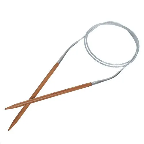 

4/4.5/5mm Bamboo Circular Knitting Needles Stainless Steel Tube Crochet Hook DIY Craft Sweater Clothes Hat Scarf Sewing Needles