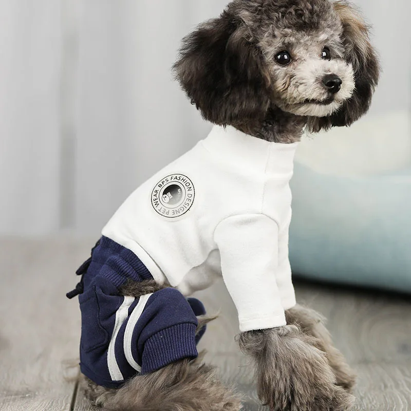 

Sports Style Four Legs Bottom Shirts Four Colors Stitching Color Warm Pet Clothes for Autumn and Winter Jumpsuits for Pet Dog