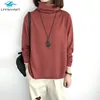 8 Color Women Spring Autumn Patchwork Long Sleeve Turtleneck Pullover Thin Sweater Office Lady Loose Casual Simple Bottoming Top ► Photo 3/5