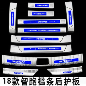 

High-quality stainless steel Scuff Plate/Door Sill and Rear bumper Protector Sill For Kia Sportager 2018-2019,Car-Styling