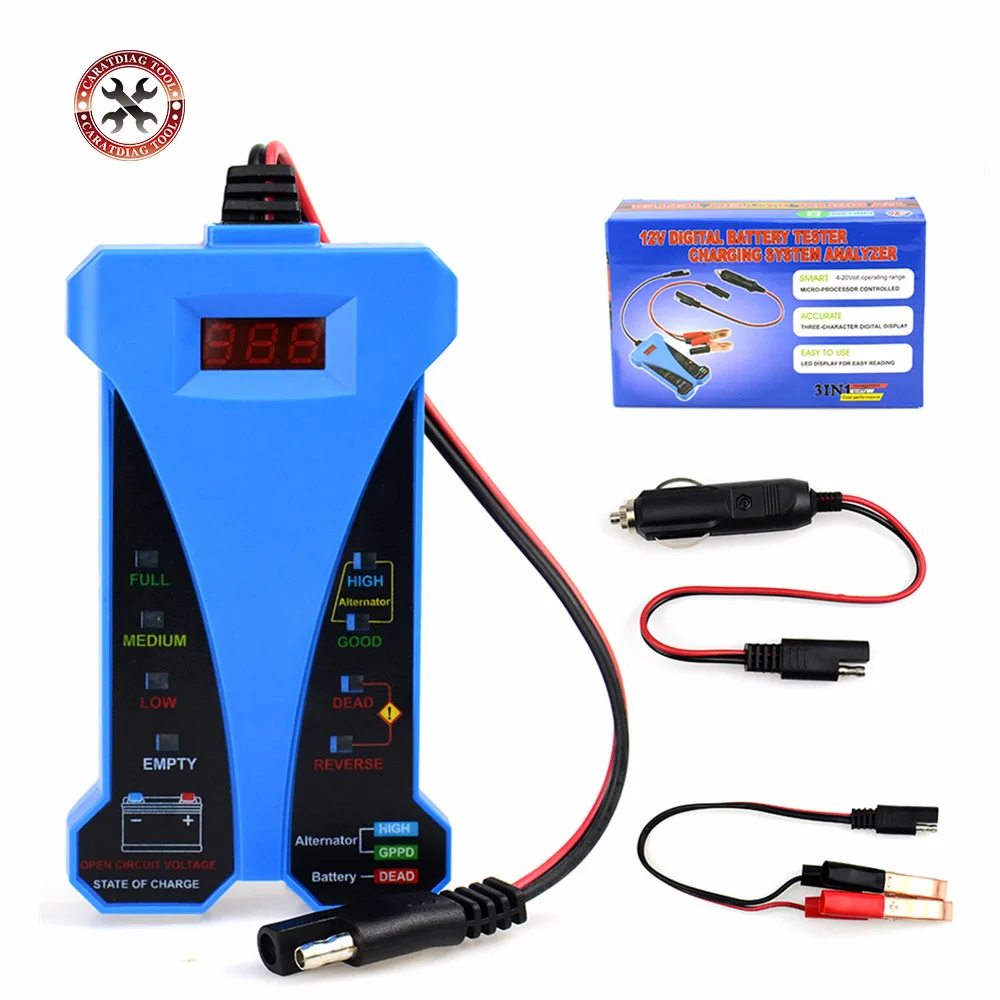 

2019 Newest Smart Digital Battery Tester LED Display 12V Voltmeter Alternator Analyzer for Car Motorcycle Boat Electrical Tool