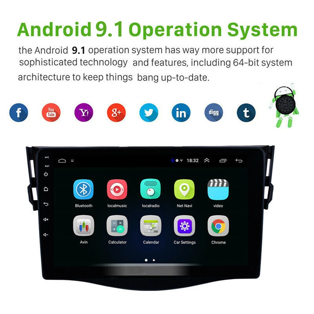 9 "2Din Android 1 автомобильное радио GPS навигация для Toyota RAV4 Rav 4 2007 2008 2009 2010 2011