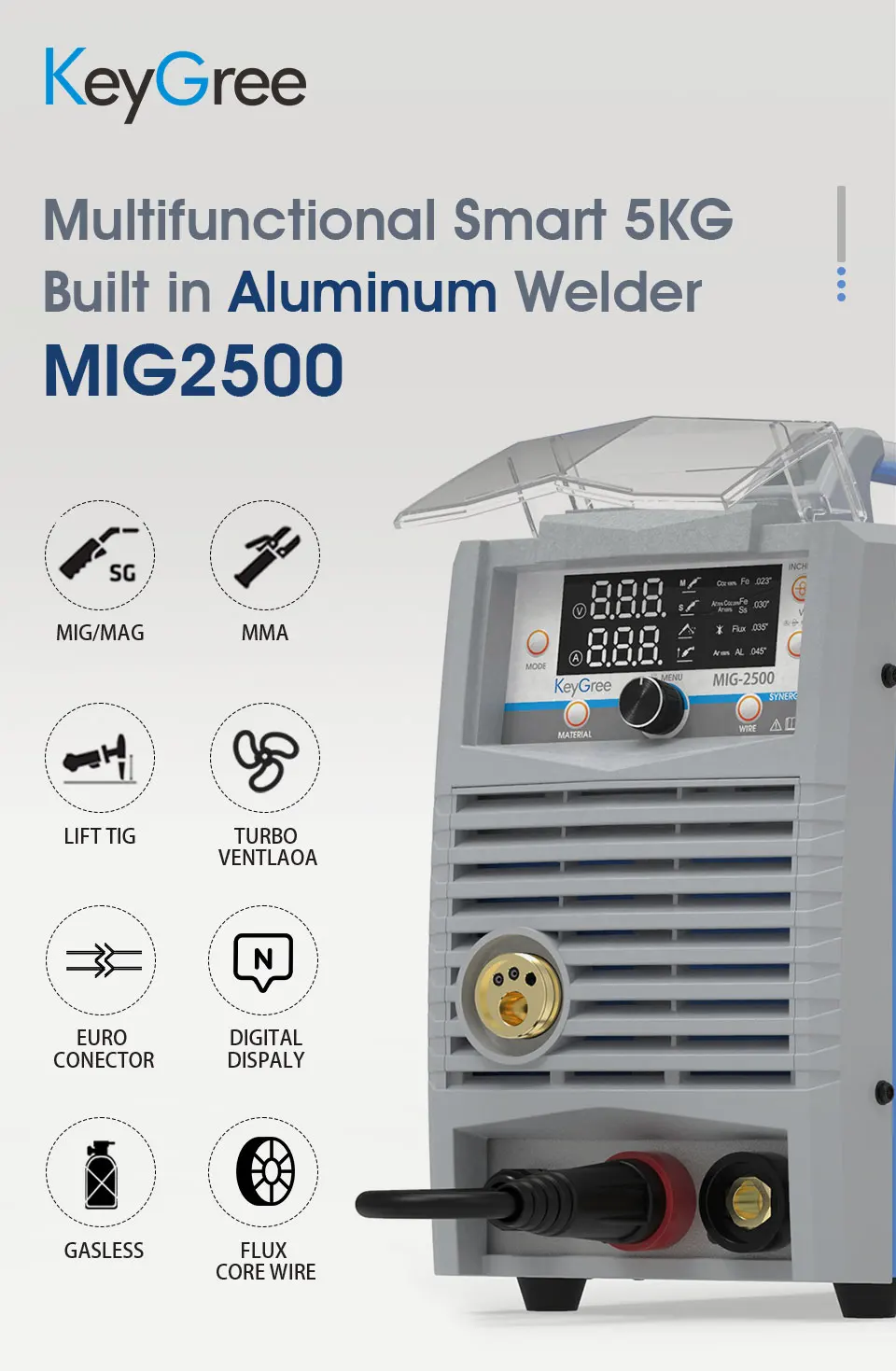 Keygree Mig-2500 220 В 3 в 1 безгазовая дуга mig Tig припой проволока ...