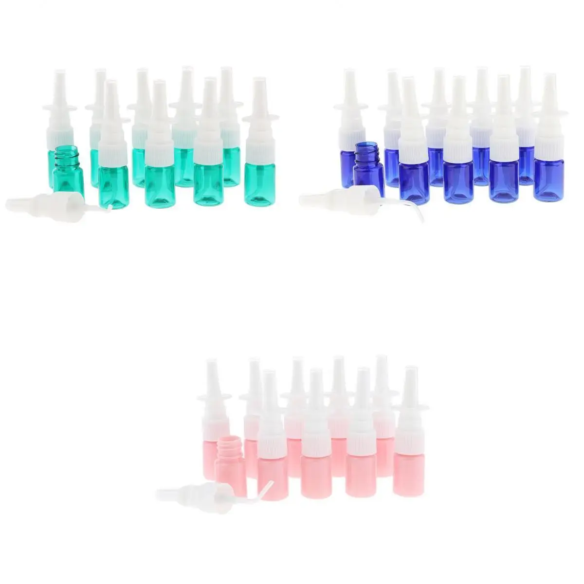 30Pcs 5ml Empty Plastic Nasal Spray Pump Bottle Fine Mist Vials Sprayer