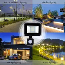 20 Вт Светодиодный прожектор светильник W/движения Сенсор 220 Наводнение светильник IP65 Водонепроницаемый Точечный светильник 20 Вт подвеска горизонтальный стены 205*154*69 см