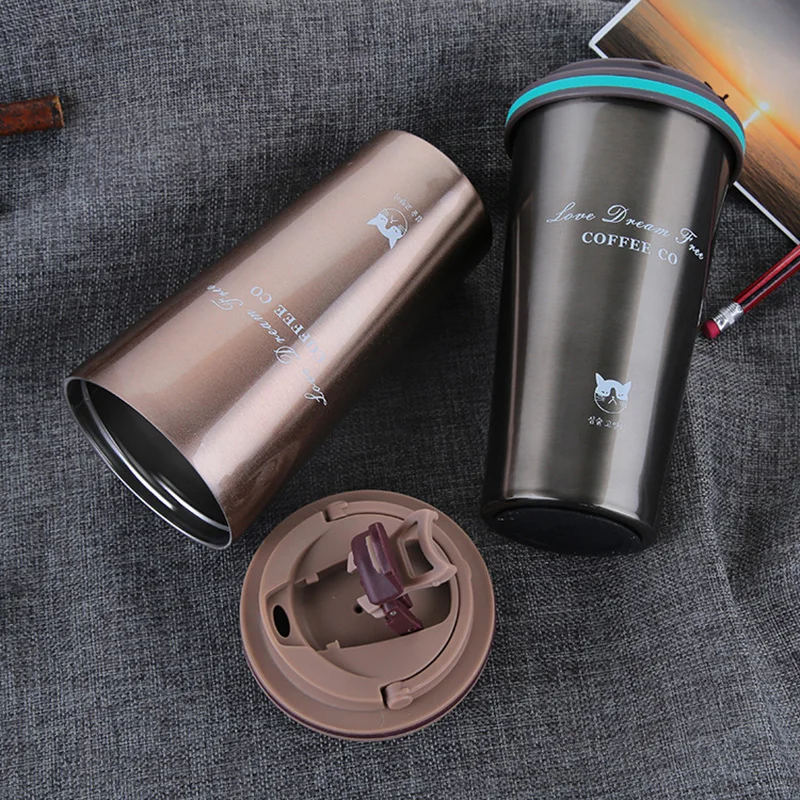 500ML Portable Insulated Coffee Mug Thermal Coffee Cup With Lid Stainless Tumbler Hot Termos Para Agua Caliente