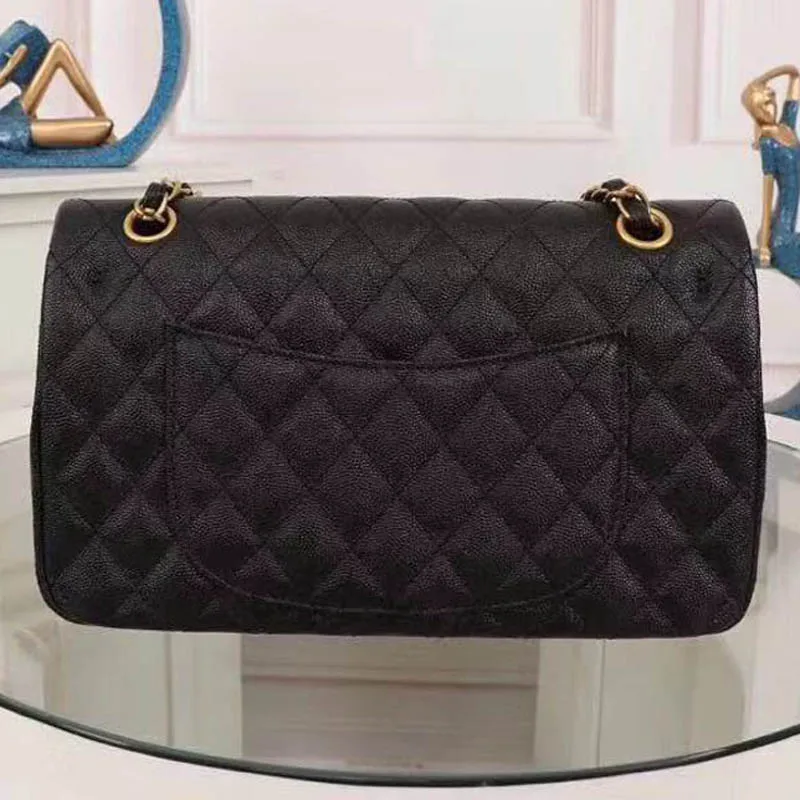 

Luxury woman handbags designer Real leather Caviar women bags 2019 high quality famous gold chain women diagonal cross package