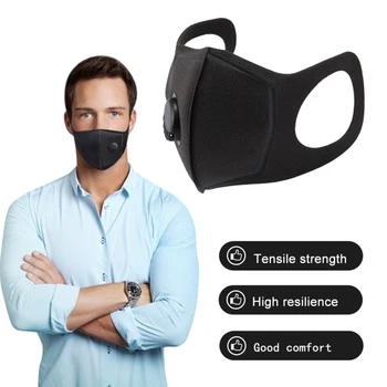 

Reusable Air Purifying Face Mask Replacement Breathing Valve Washable Cycling Mouth Mask Anti-fog Dustproof PM2.5 Muffle Mask