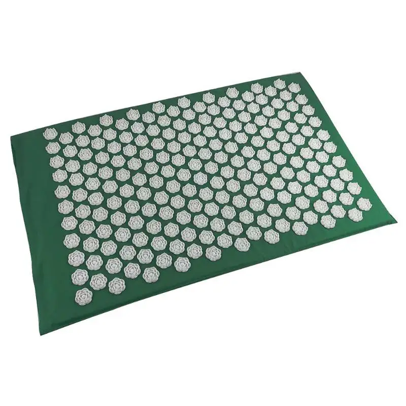 Massager Cushions Lotus Acupressure Mats Pillow Yoga Mats Relieve Back Pain Spike Mat Head Neck Foot Anti-stress Needle Massager - Цвет: Green Mat