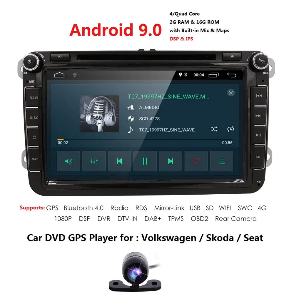 Авторадио Android 9 0 2 Din Автомобильный dvd-плеер мультимедиа для V W Passat B6 ccT5 Skoda Octavia Rapid