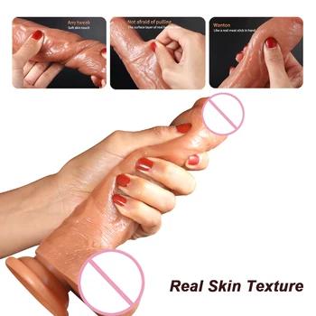 Automatic Telescopic Heating Dildo Vibrator Huge penis Suction Cup Dildo Big Soft Silicone Realistic Dildos Sex Toys for Woman 2