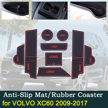 

Anti-slip Door Rubber Cup Cushion Mat for Volvo XC60 2009~2017 R Design 2010 2013 2015 2016 Groove Mats Car-Automative-Goods