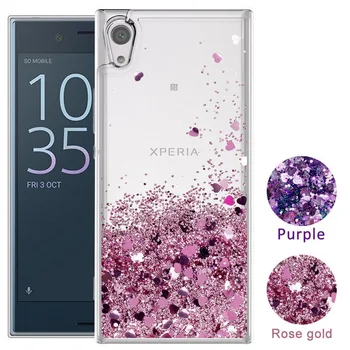 

Glitter Love Heart Liquid Quicksand Case For Sony XA XA2 XA1 Ultra Soft TPU Clear Cover For Xperia L1 XZ2 XZ Premium XZ1 Compact