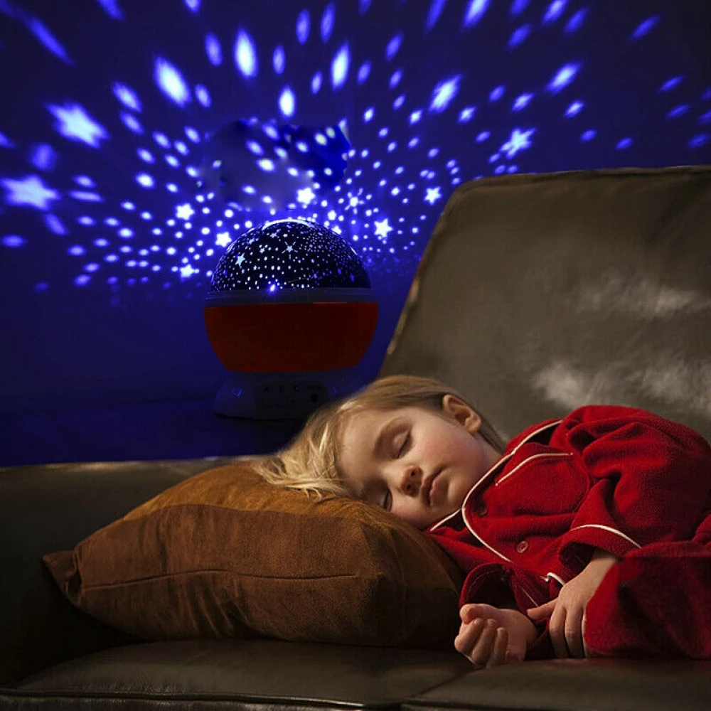 Светодиодный ночной Светильник проэктор звездного неба Луны звездного неба вращающийся Батарея работает прикроватная лампа для Для детей Детские Спальня детские подарки